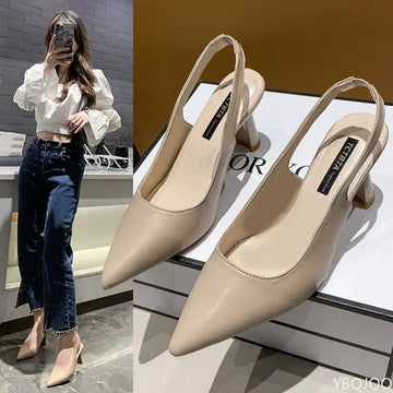 2025 Summer new pointed high heels Women's sandals Casual Shallow mouth shoe Fashion elegant ladies shoes Zapatillas Mujer 