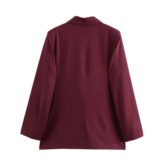 MUJER Straight Women's Blazers Office Long Blazer Woman 2025 Long Sleeve Oversized Blazer for Women Outerwears Vintage New Coats